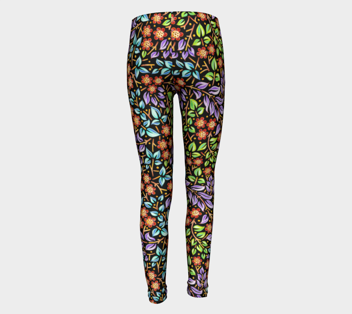 Filigree Floral Youth Leggings small print preview #5