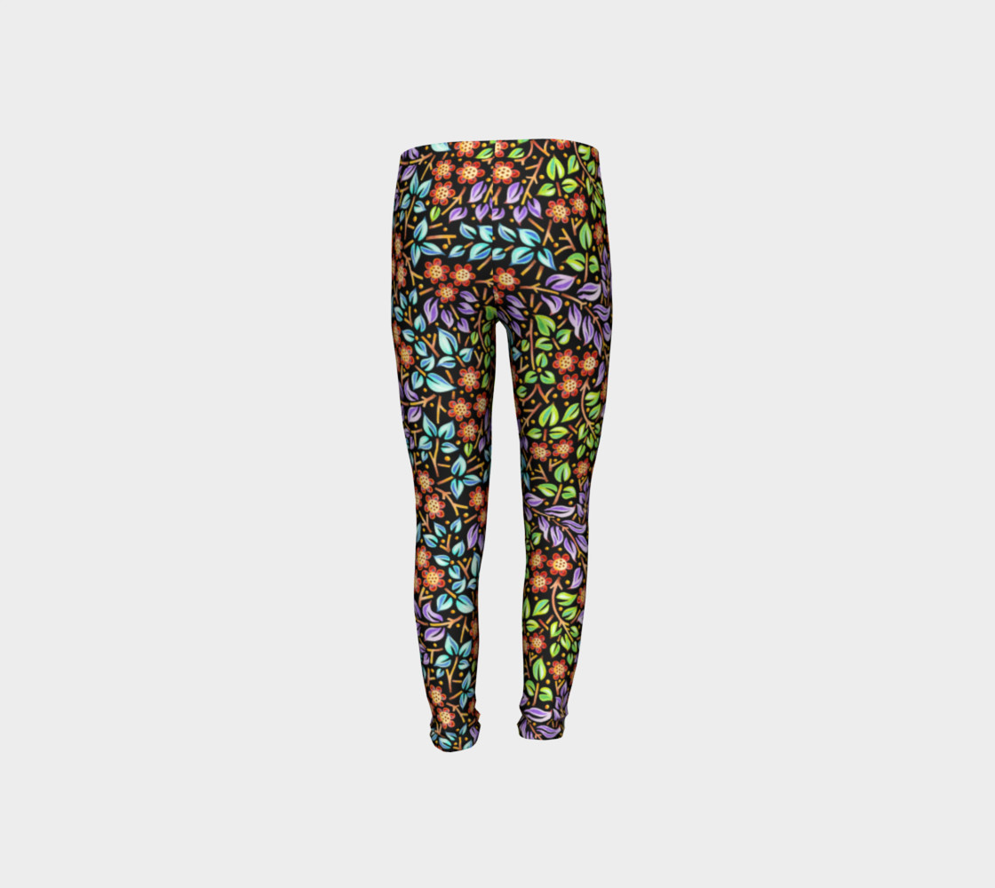 Filigree Floral Youth Leggings small print preview #8