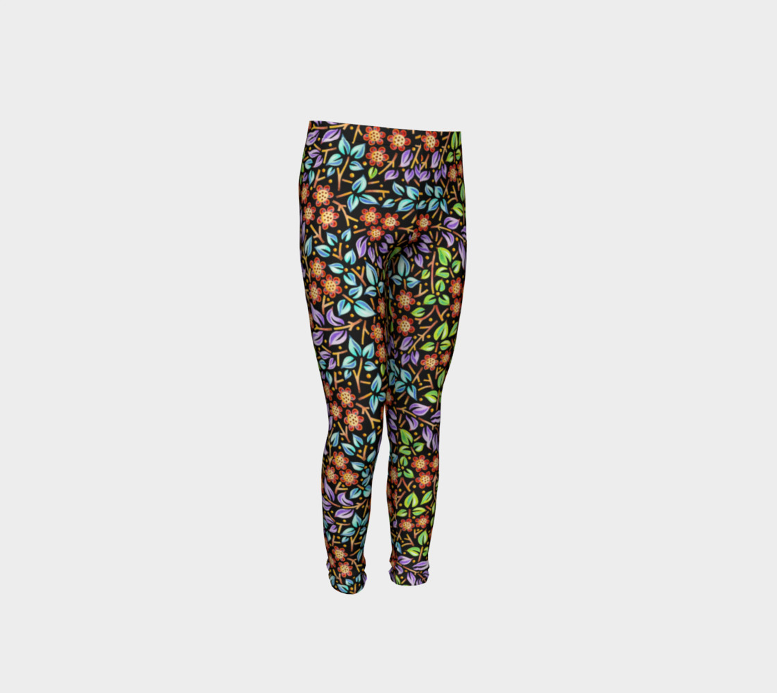 Filigree Floral Youth Leggings small print preview #4