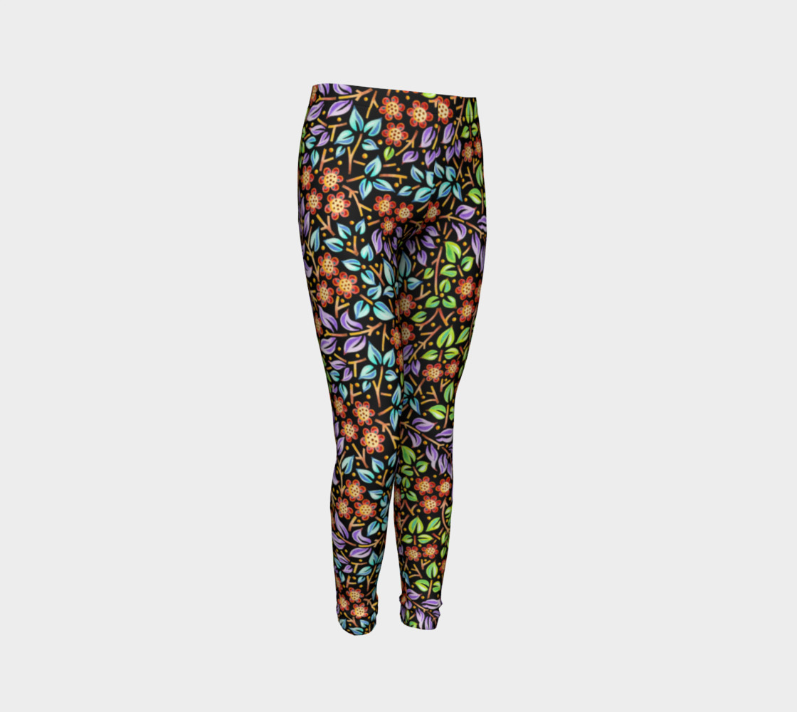 Filigree Floral Youth Leggings small print preview #3