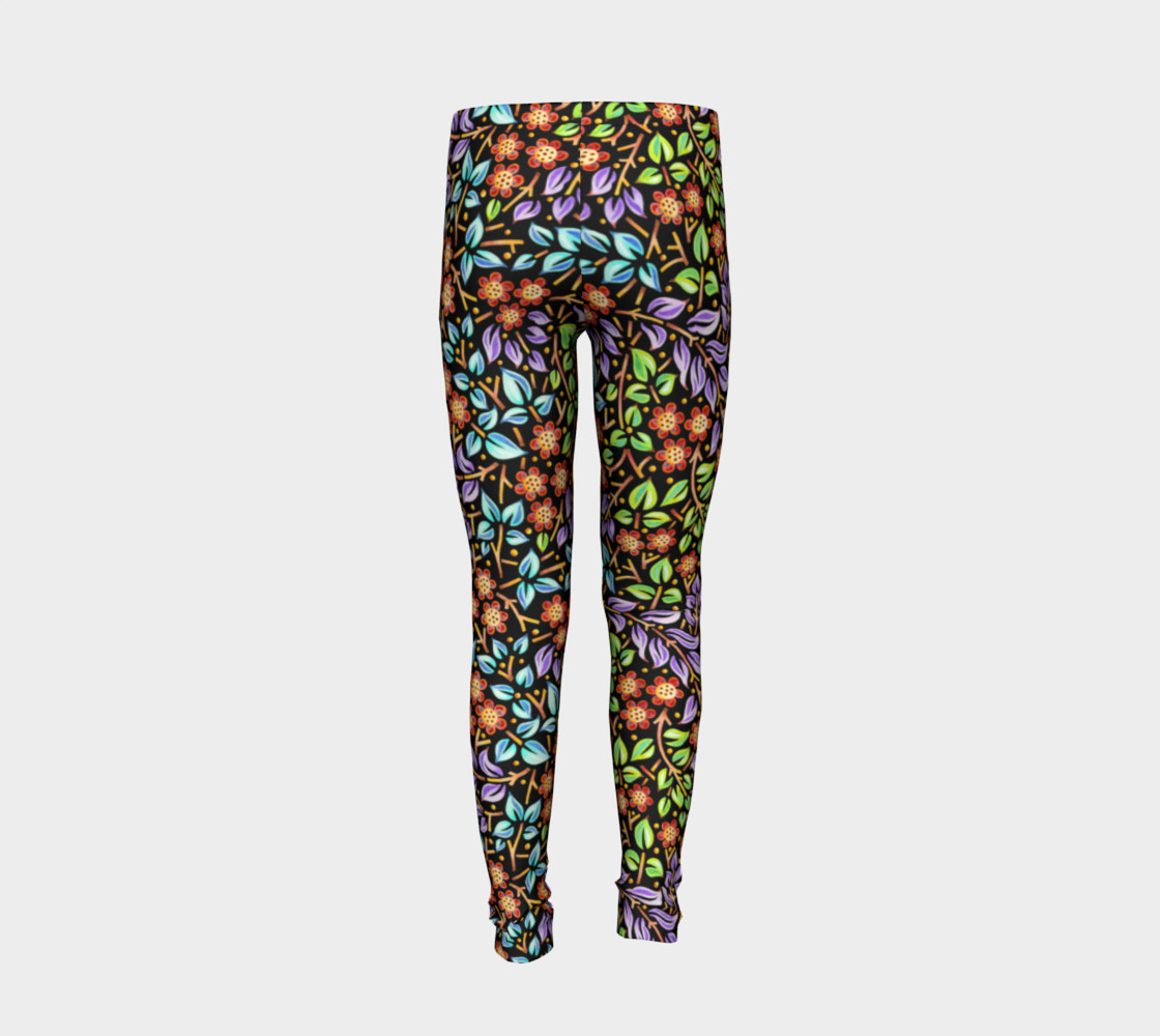 Filigree Floral Youth Leggings small print preview #6
