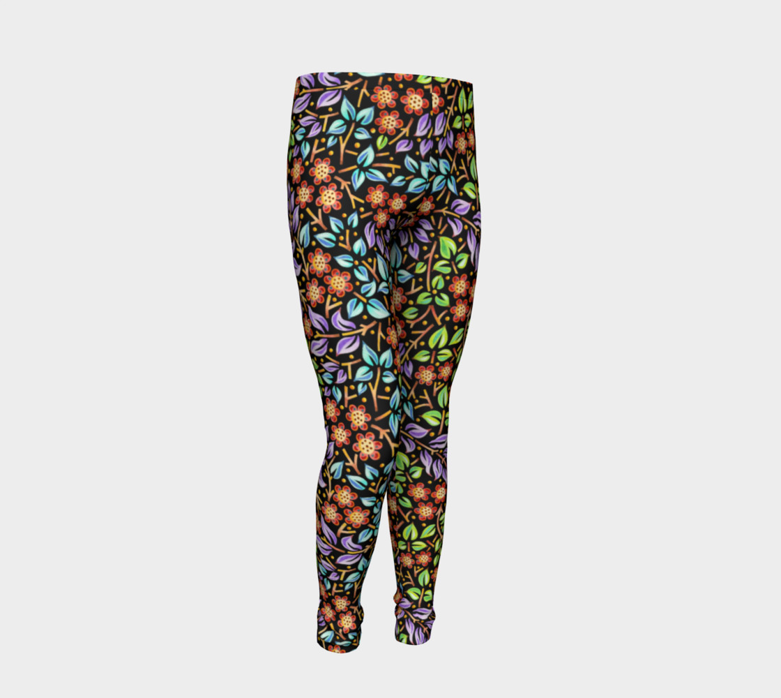 Filigree Floral Youth Leggings small print preview #2