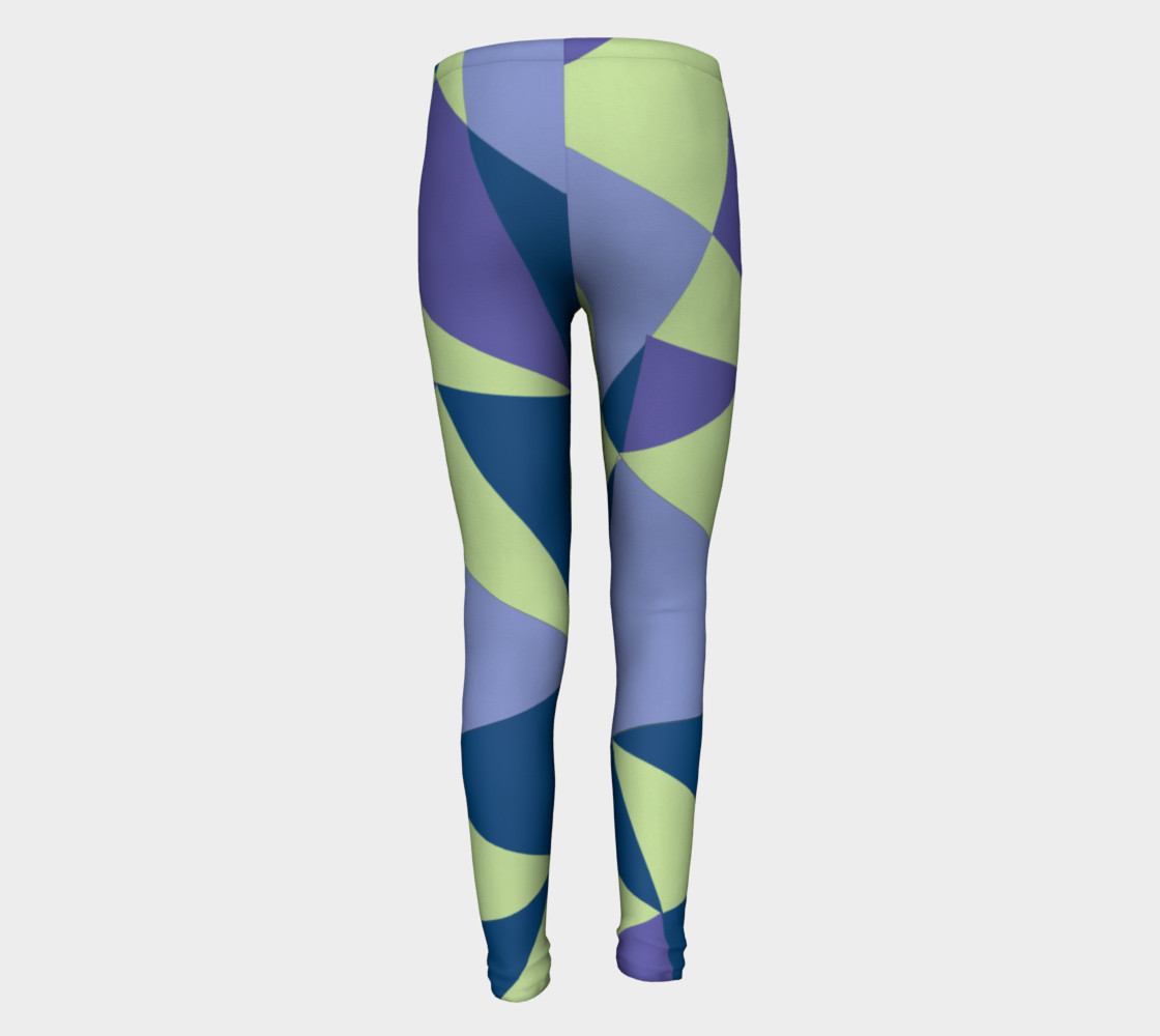 Aperçu de Geometric Purple and Green Girls Leggings #5