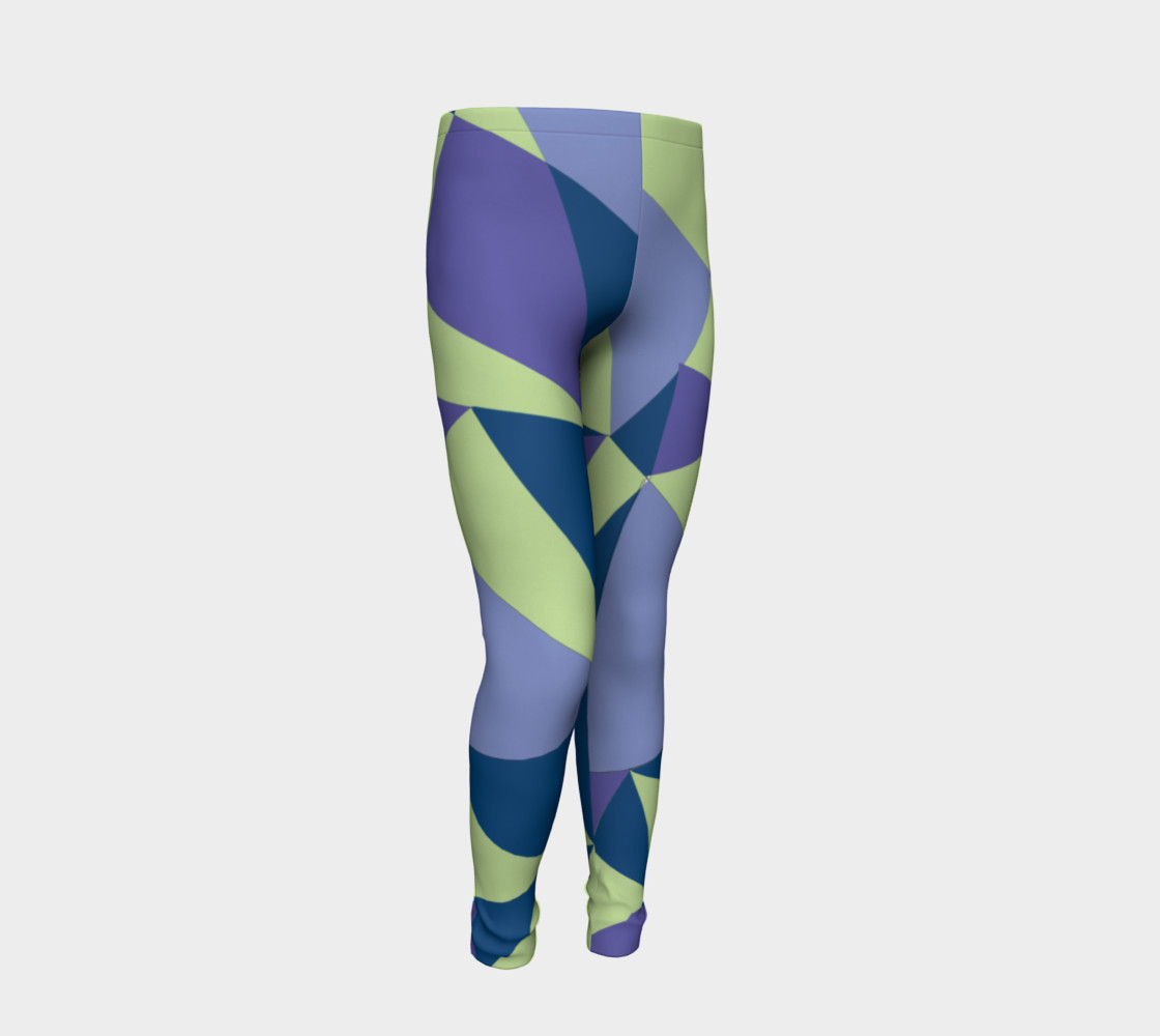 Aperçu 3D de Geometric Purple and Green Girls Leggings