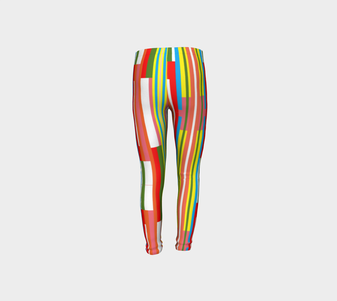 Super Striped Girls Leggings Miniature #9