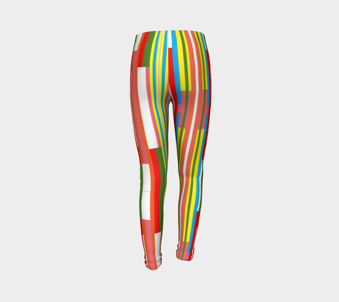 Super Striped Girls Leggings Miniature #8