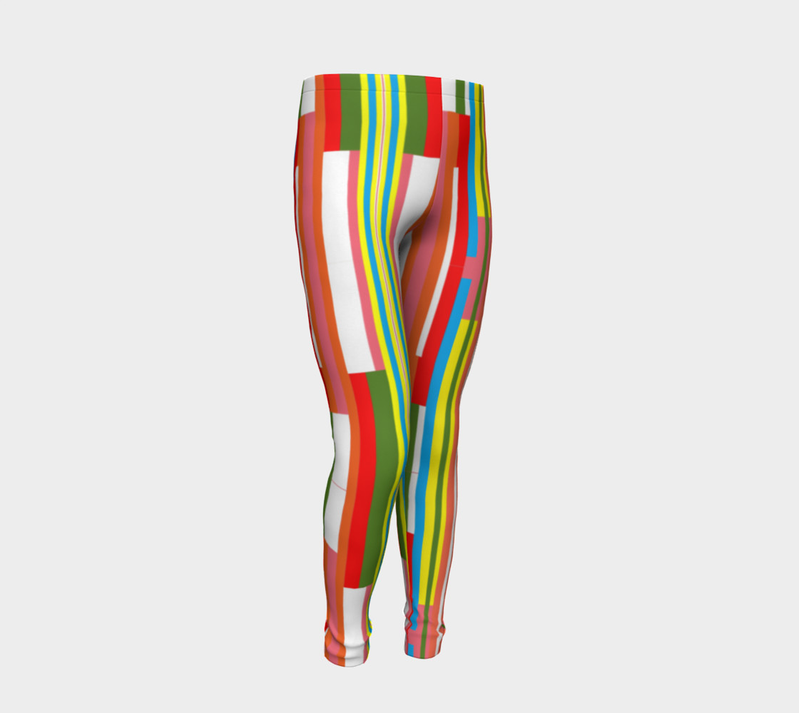 Super Striped Girls Leggings Miniature #3