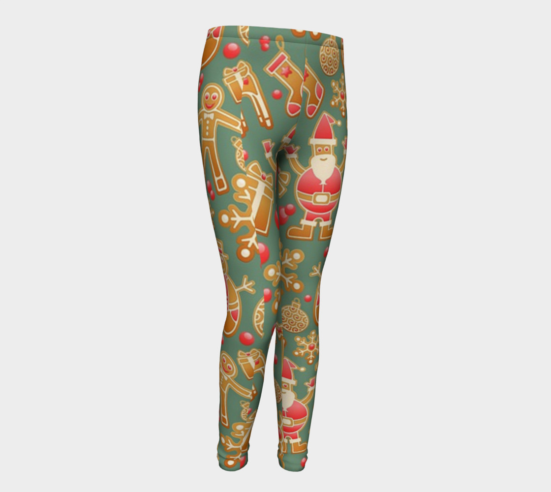 1950 Vintage Gingerbread Christmas Youth Leggings preview #1