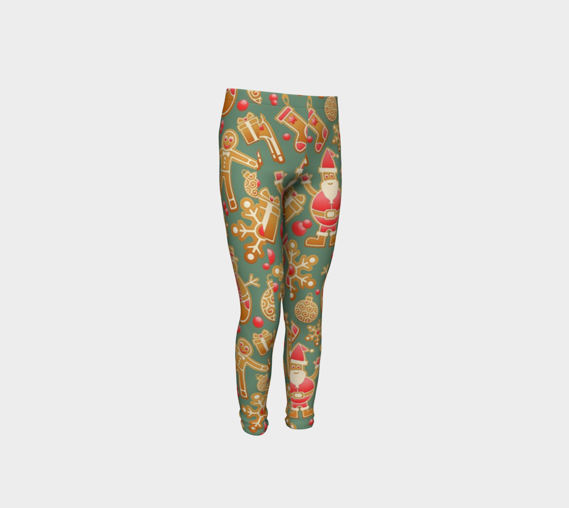 1950 Vintage Gingerbread Christmas Youth Leggings preview #4