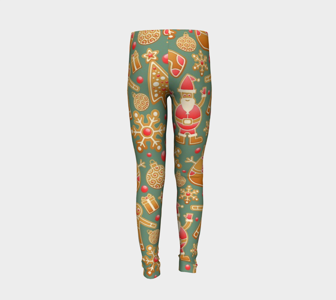 1950 Vintage Gingerbread Christmas Youth Leggings preview #6
