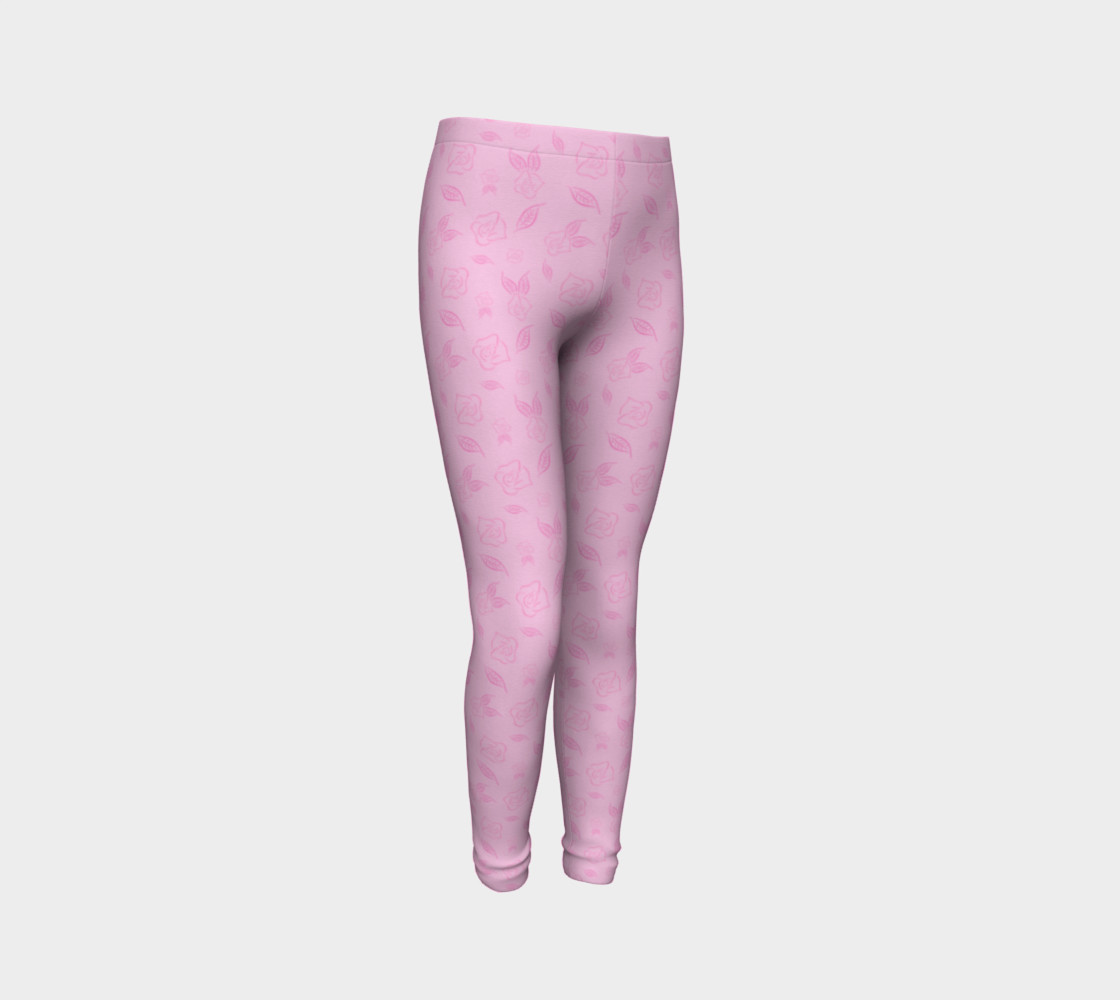 Cartoon Rose Youth Leggings preview #3