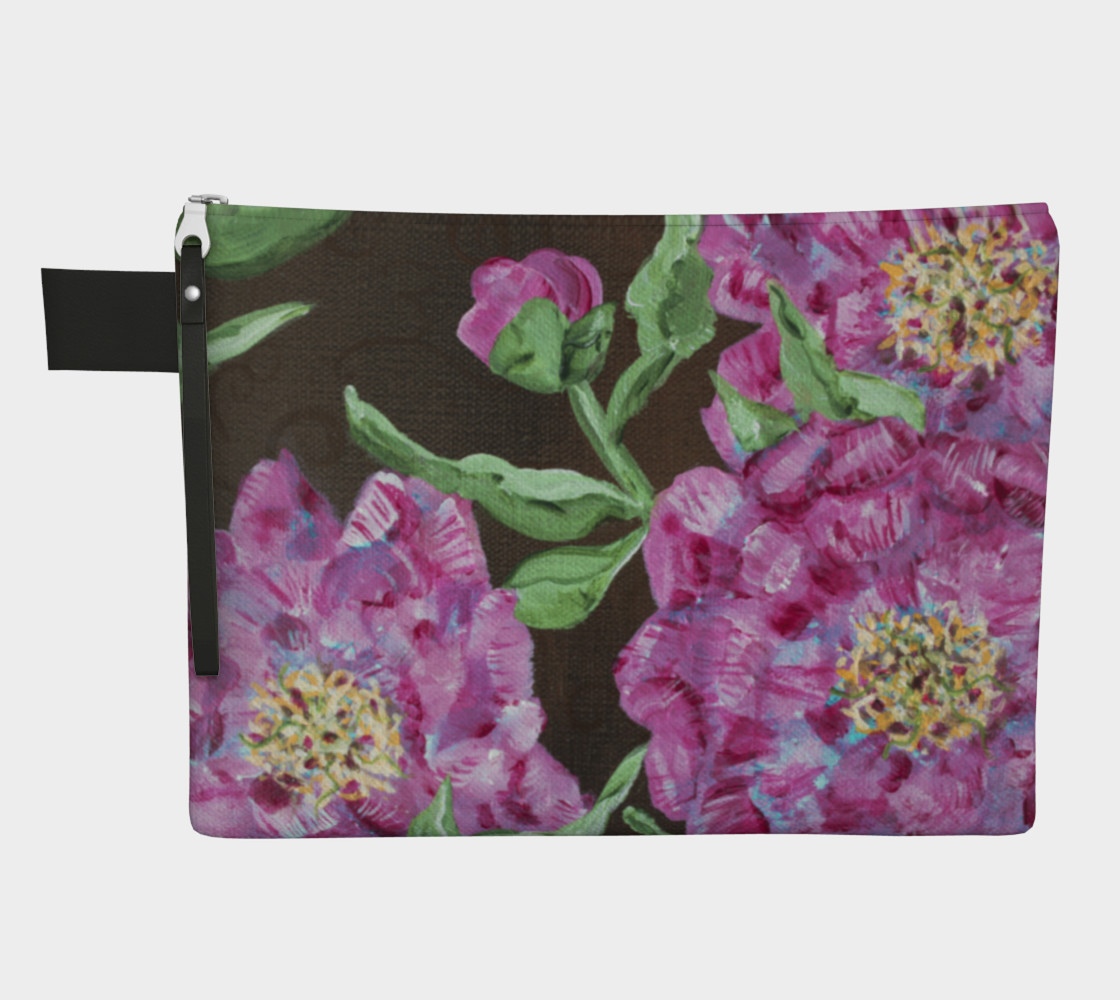 Pink Peony Zipper Carry All preview #1