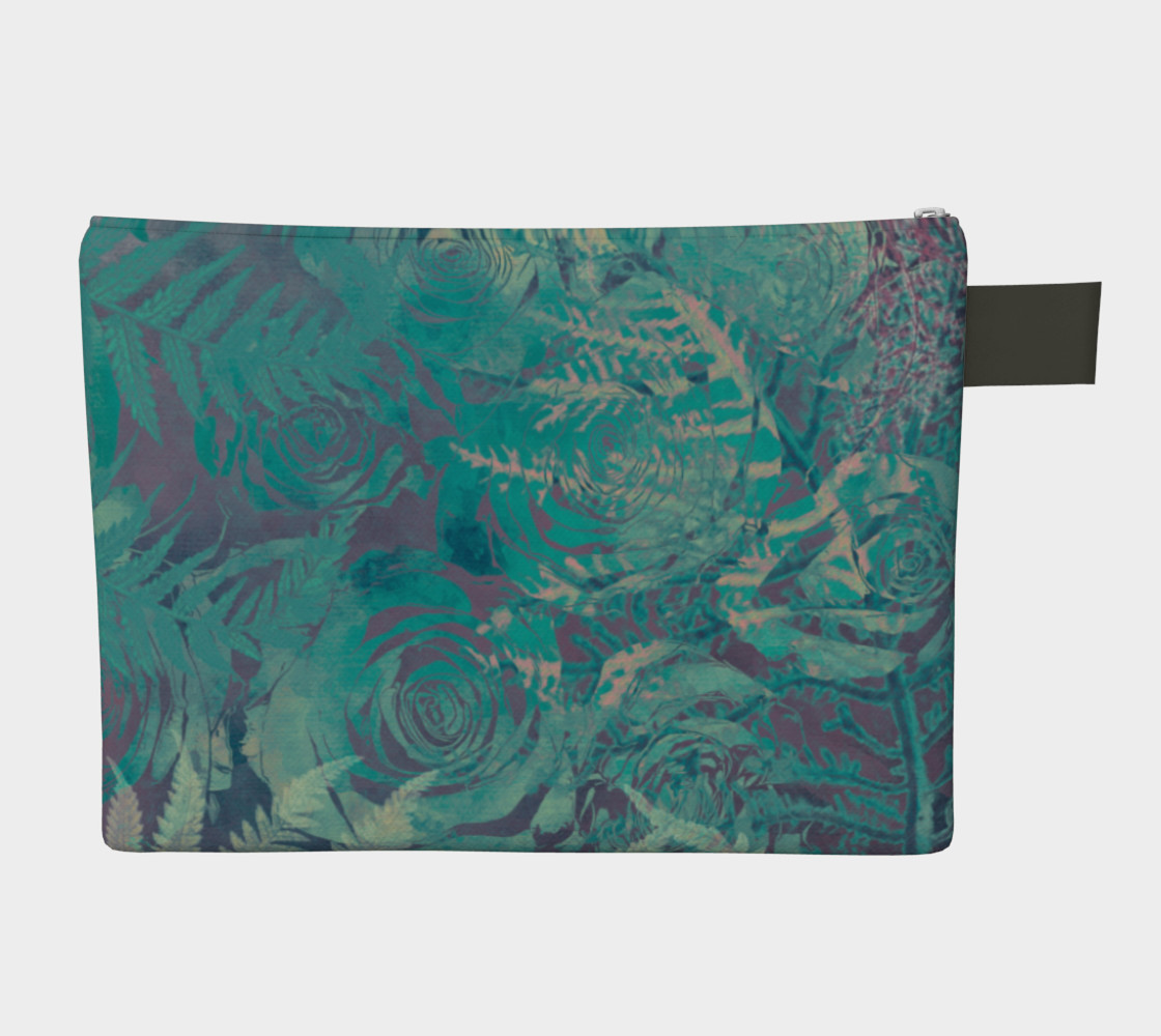 Flowers green zipper carry all preview #2
