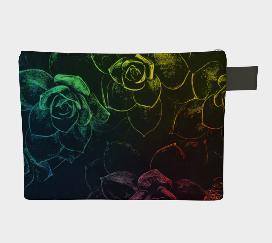 Flowers black zipper carry all preview #2