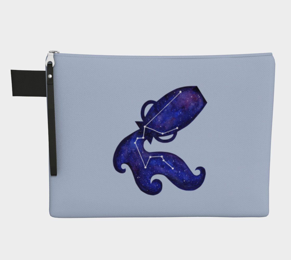 Astrological sign Aquarius constellation Zipper Carry All Pouch preview #1