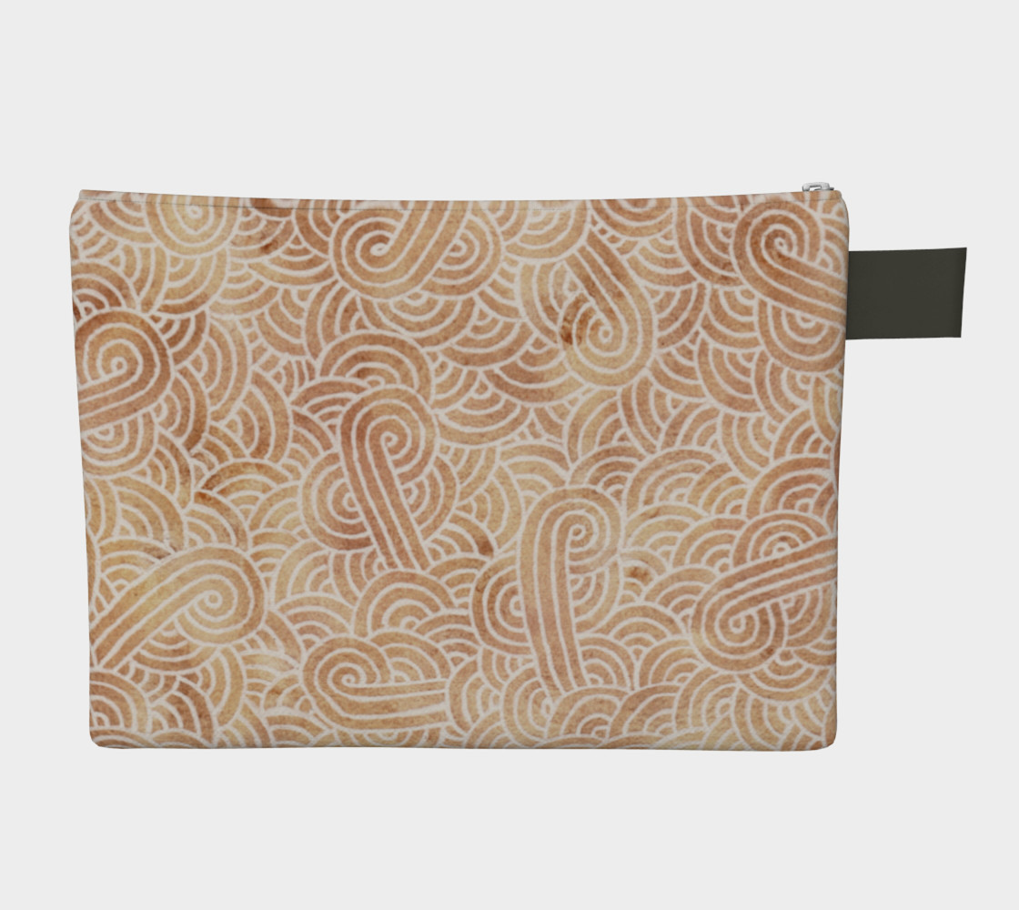 Iced coffee and white swirls doodles Zipper Carry All Pouch preview #2