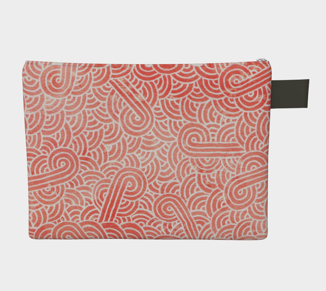 Peach echo and white swirls doodles Zipper Carry All Pouch preview #2