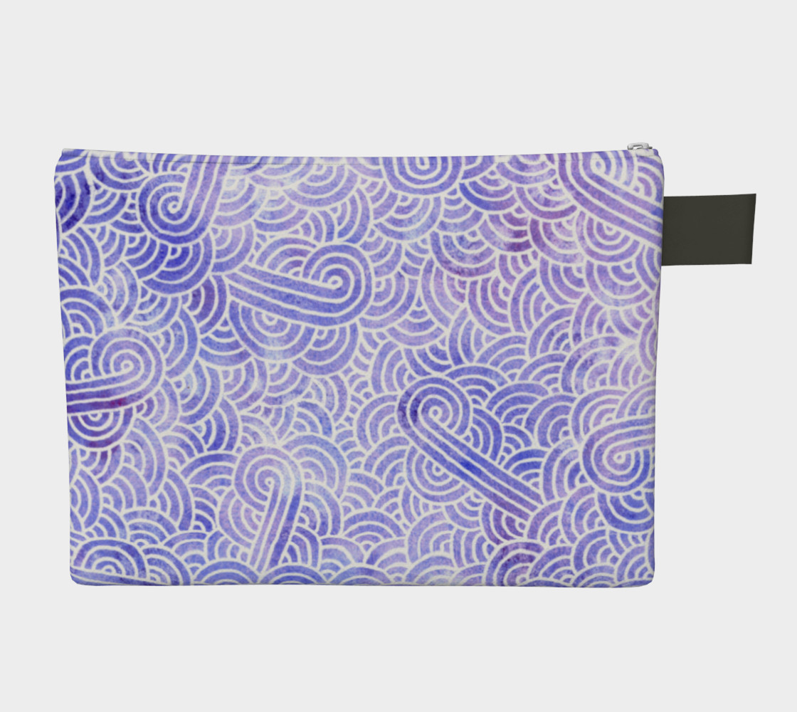 Lavender and white swirls doodles Zipper Carry All Pouch preview #2