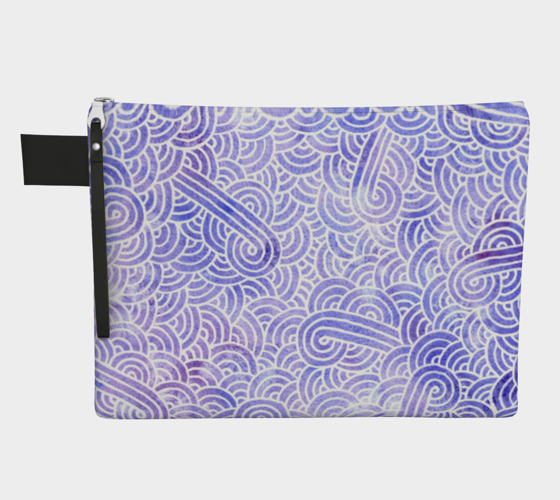 Lavender and white swirls doodles Zipper Carry All Pouch preview #1
