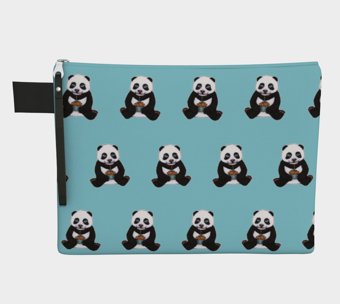 Baby panda's birthday pattern Zipper Carry All Pouch 3D preview