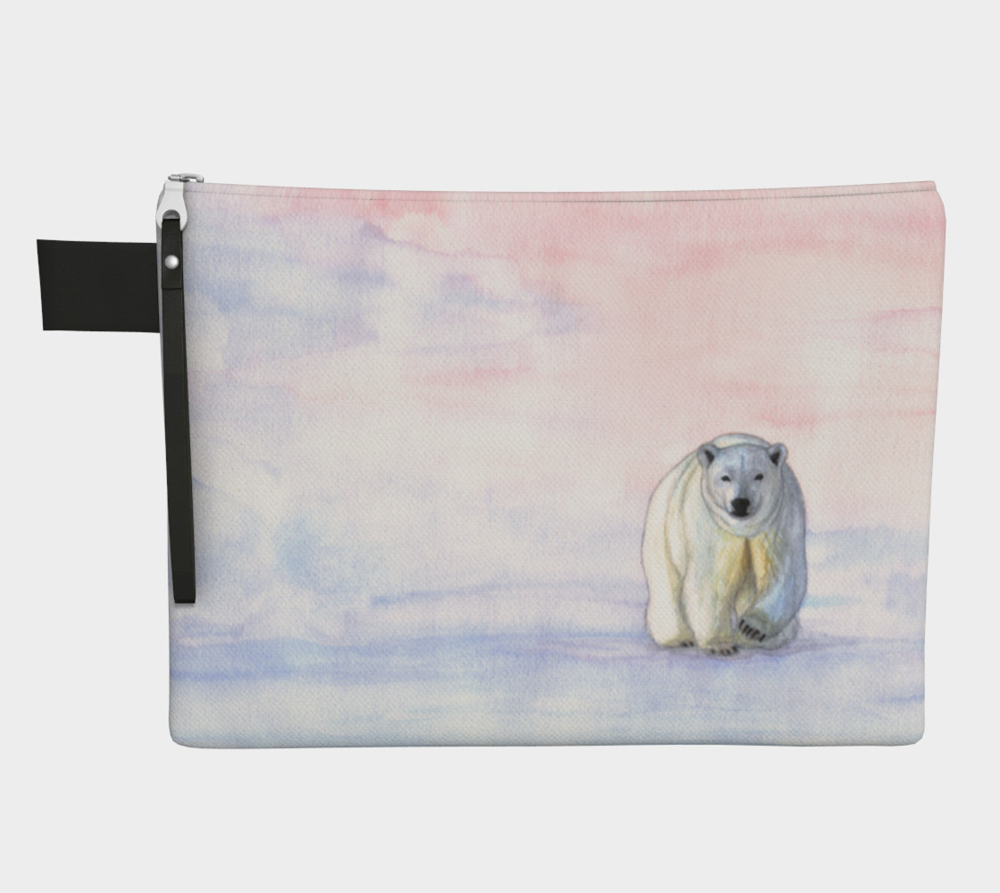 Polar bear in the icy dawn Zipper Carry All Pouch preview #1
