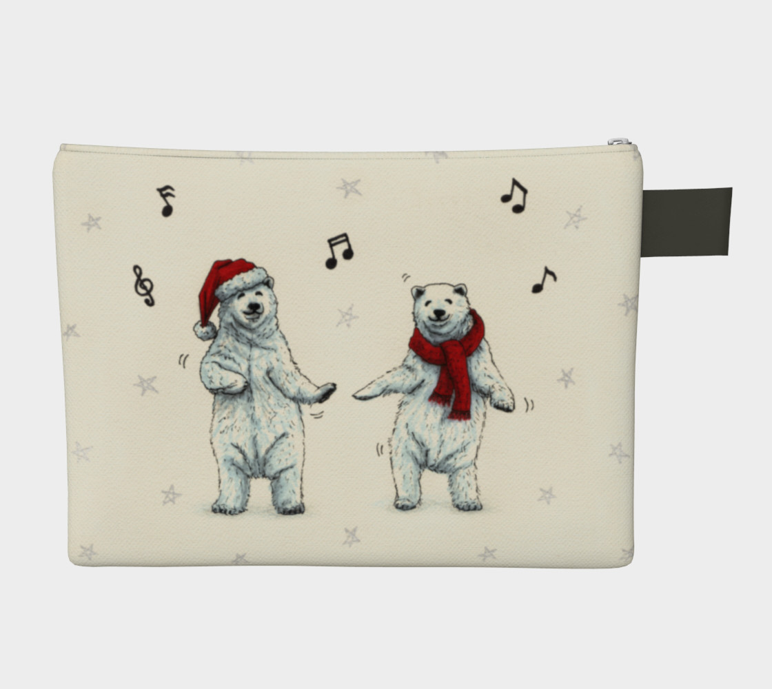 The polar bears wish you a Merry Christmas Zipper Carry All Pouch thumbnail #3