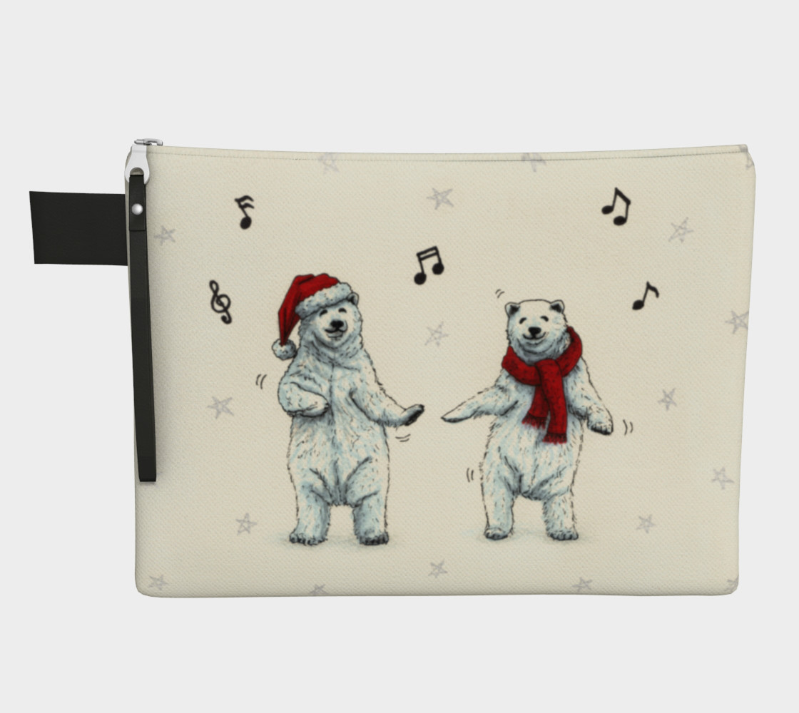 The polar bears wish you a Merry Christmas Zipper Carry All Pouch thumbnail #2