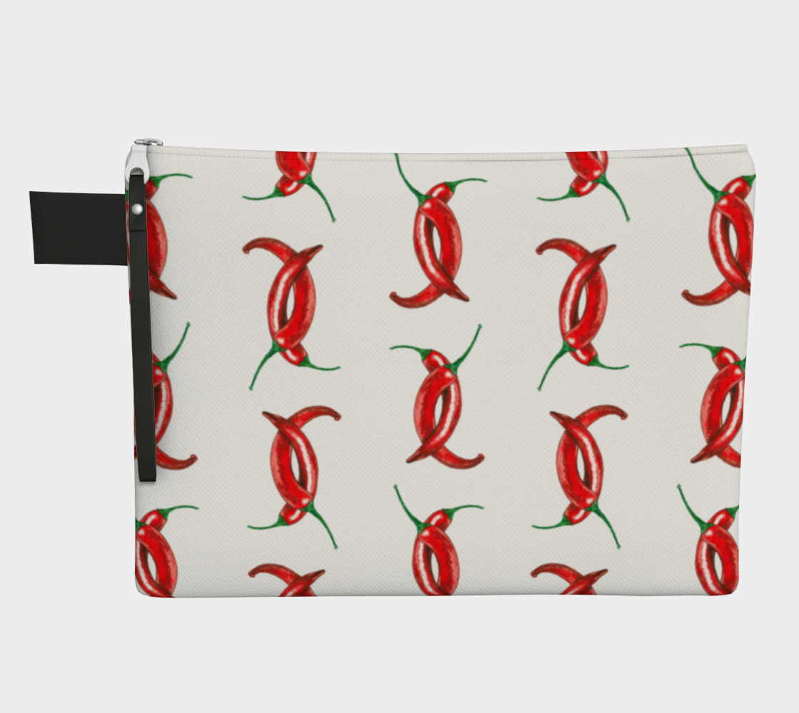 Hot peppers pattern Zipper Carry All Pouch 3D preview