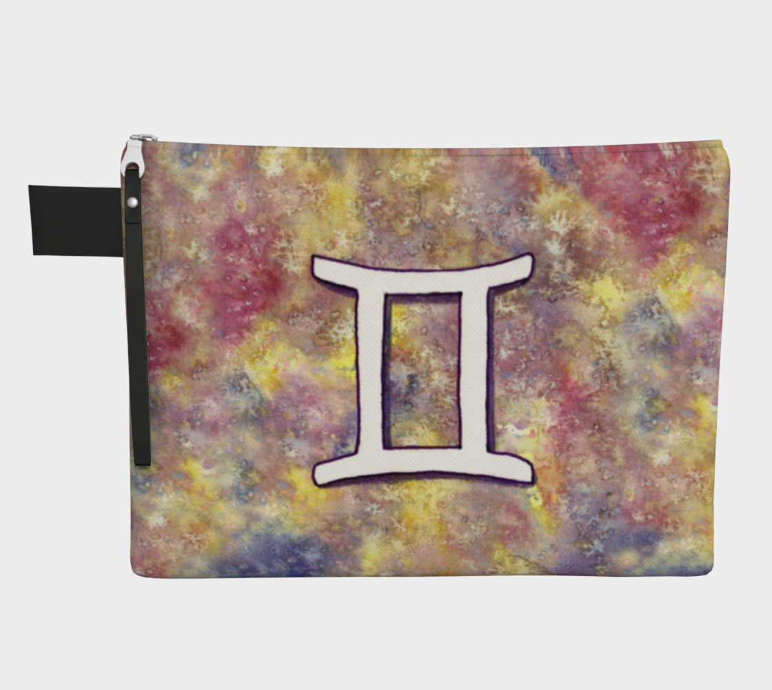 Gemini astrological sign Zipper Carry All Pouch thumbnail #2