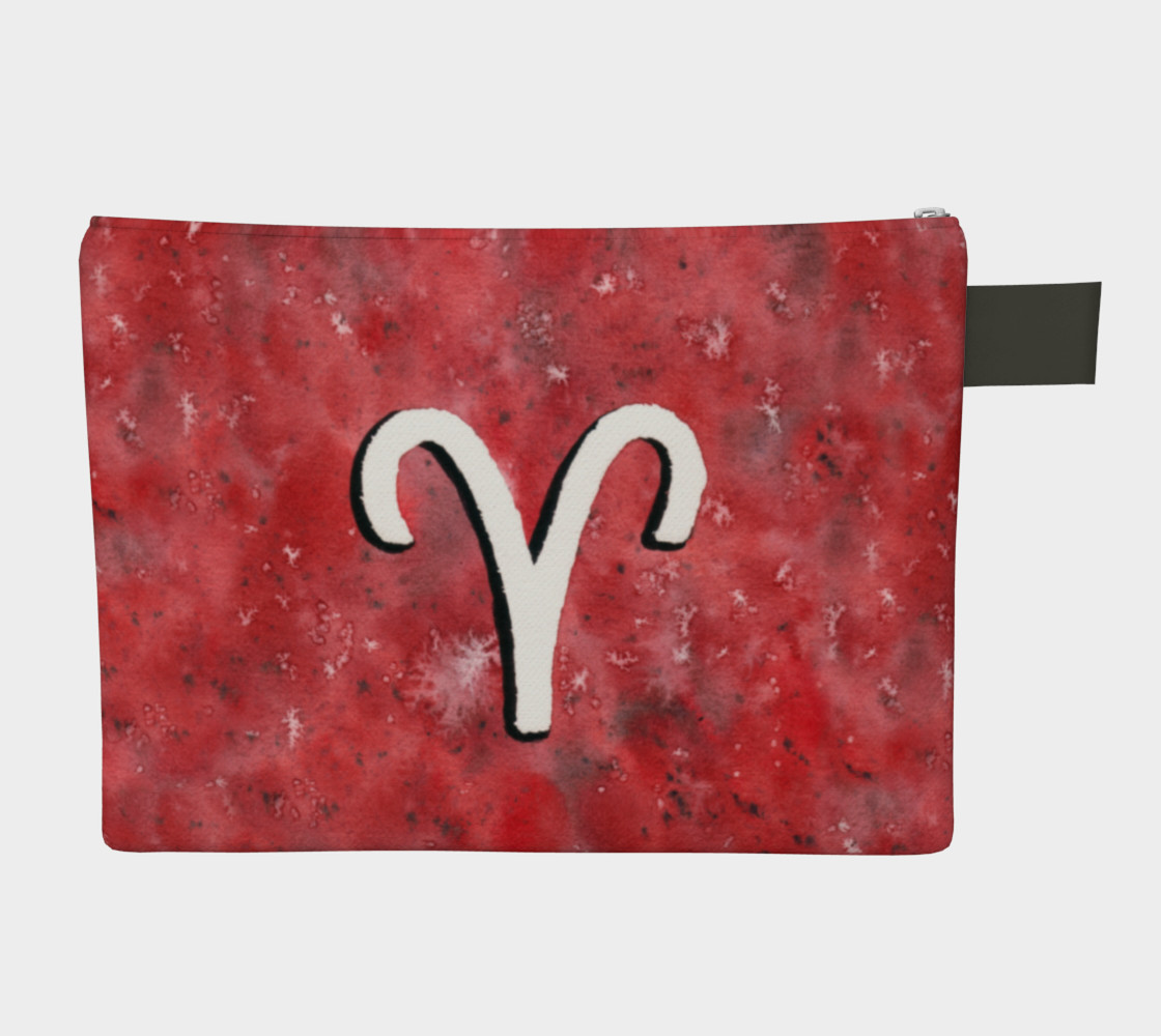 Aries astrological sign Zipper Carry All Pouch thumbnail #3