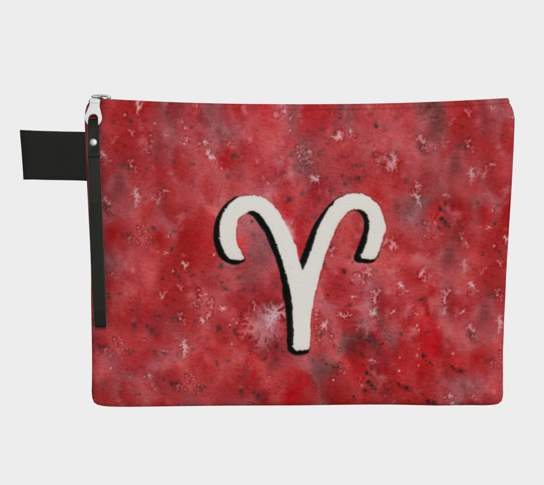 Aries astrological sign Zipper Carry All Pouch preview #1