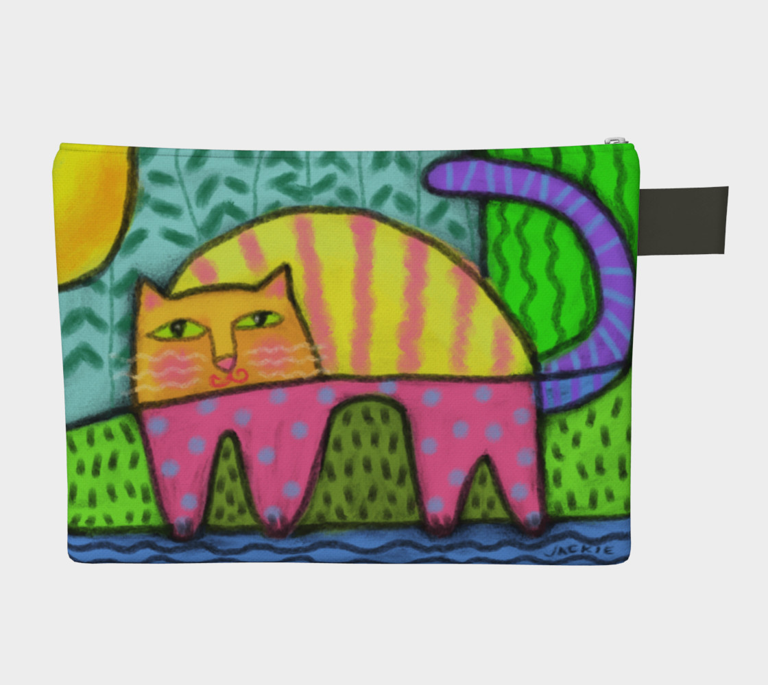 Funky Cat Abstract Art Clutch Bag preview #2