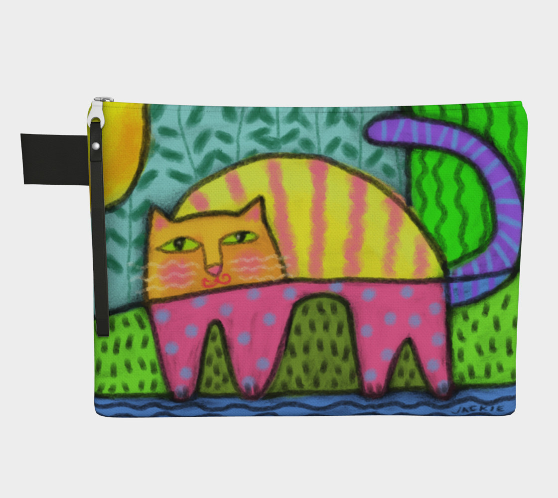 Funky Cat Abstract Art Clutch Bag preview #1