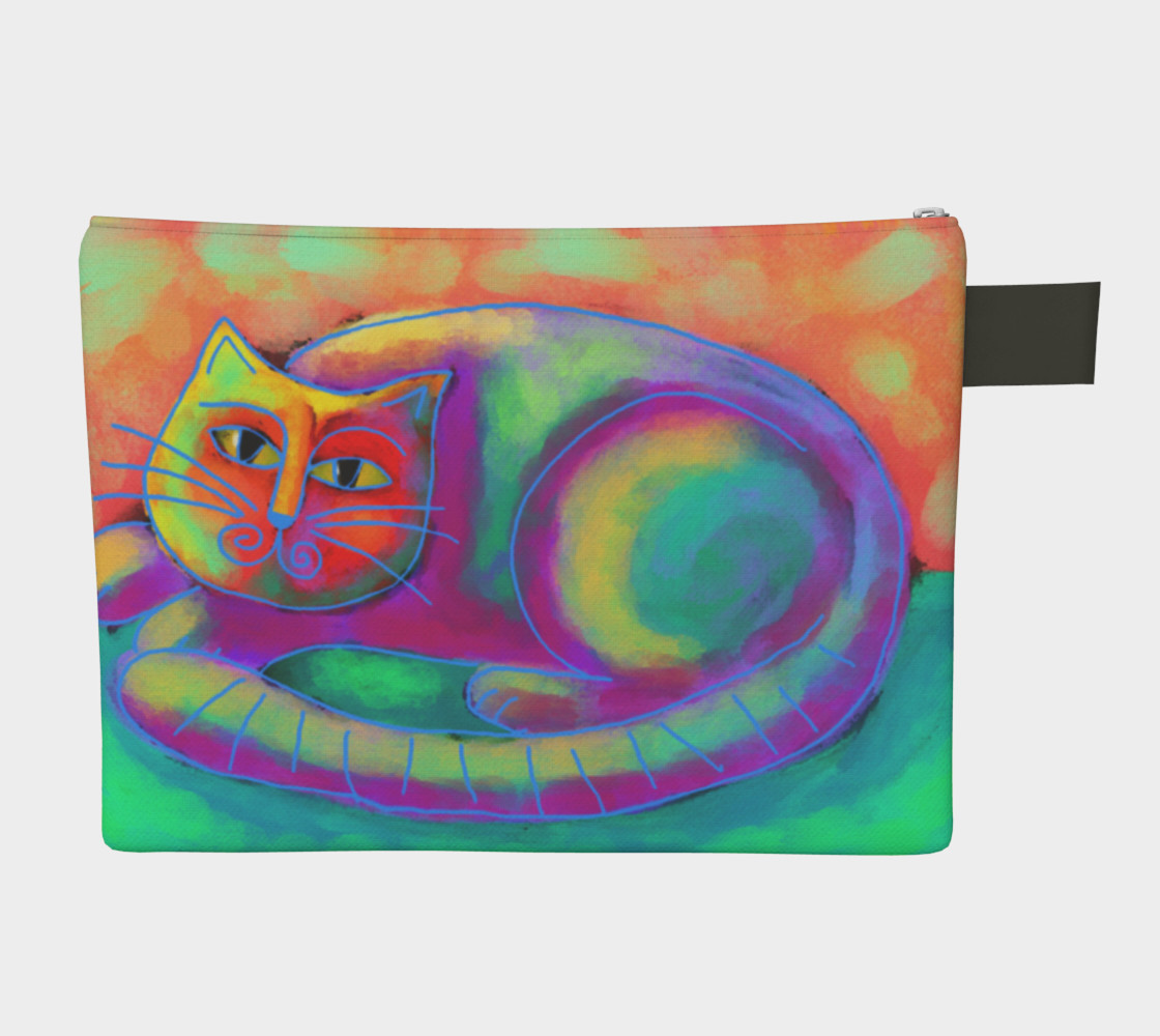 Colorful Abstract Cat Clutch Bag preview #2