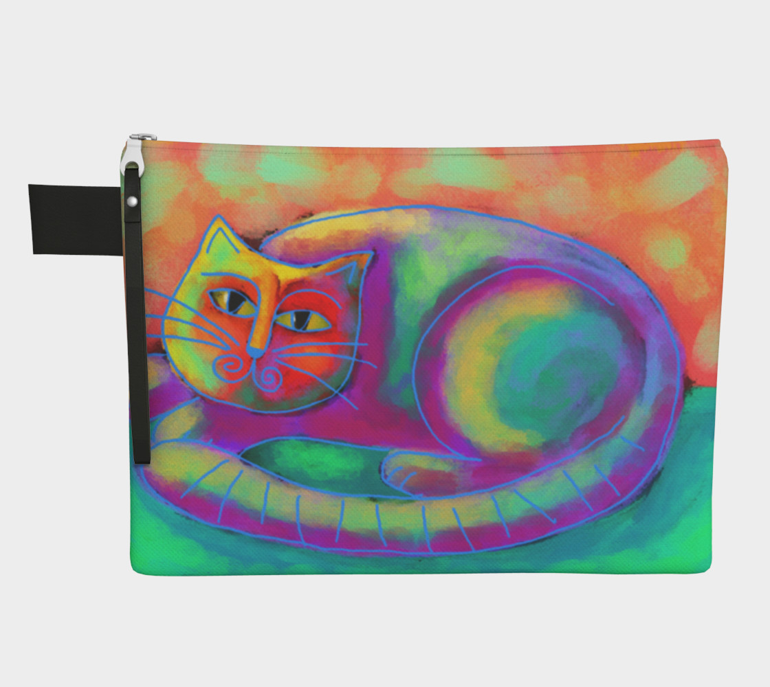 Colorful Abstract Cat Clutch Bag preview #1
