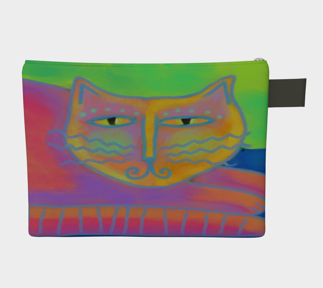 Hot Pink Cat Abstract Art Clutch Bag preview #2