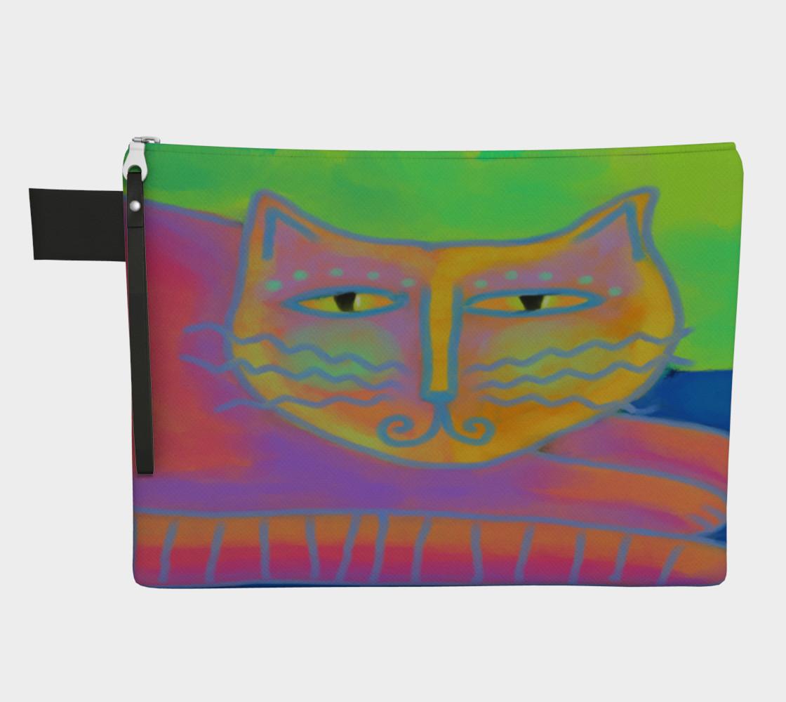 Hot Pink Cat Abstract Art Clutch Bag preview #1