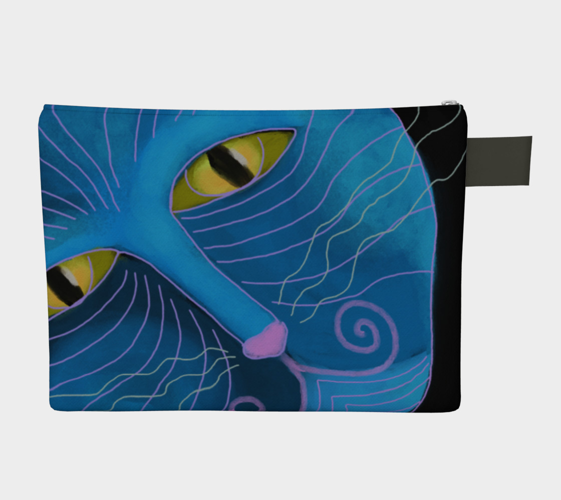 Blue Cat Face Abstract Art Clutch Bag preview #2