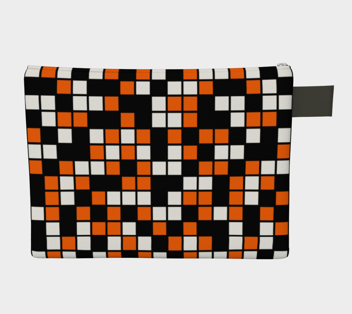 Aperçu de Orange, Black, and White Random Mosaic Squares #2