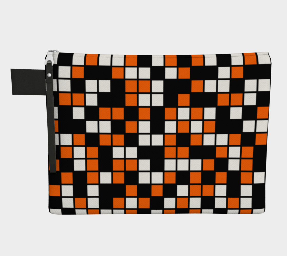 Aperçu de Orange, Black, and White Random Mosaic Squares #1