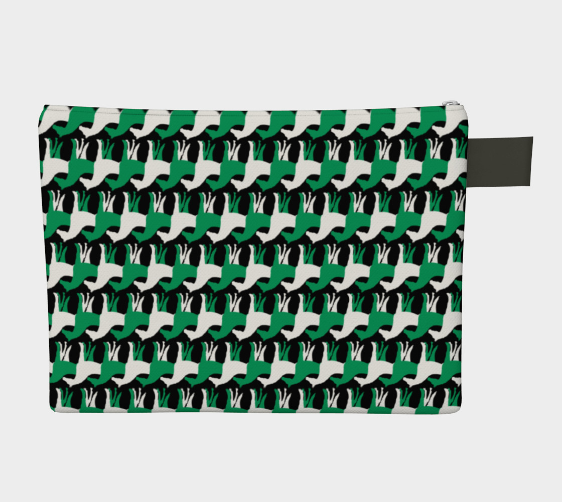 Aperçu de Shamrock Green and White Overlapping Horses on Black #2