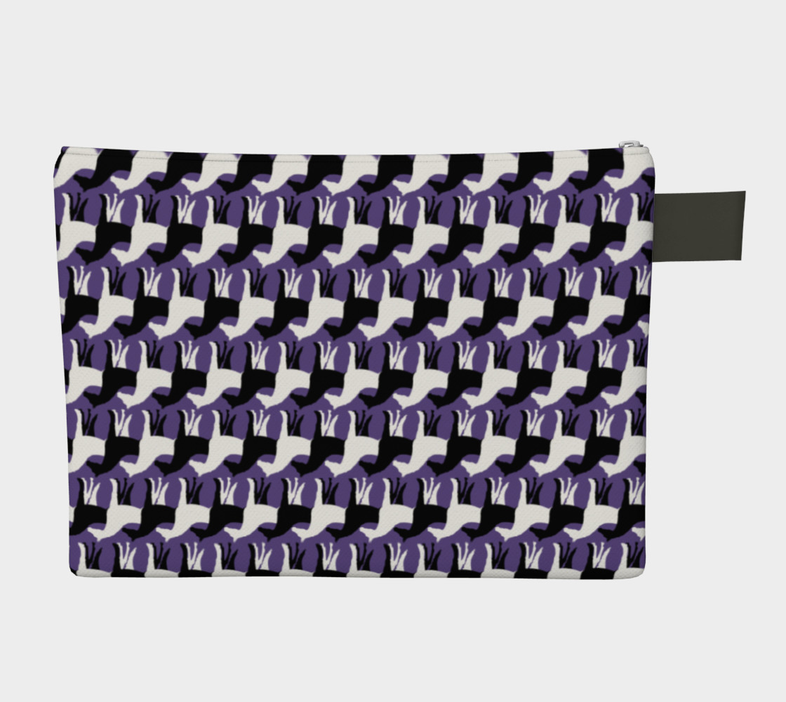 Aperçu de Black and White Overlapping Horses on Ultra Violet Purple #2
