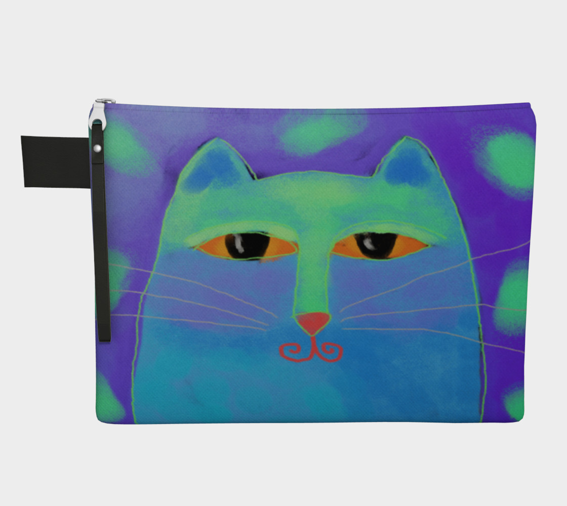 Abstract Blue Cat Clutch Bag preview #1