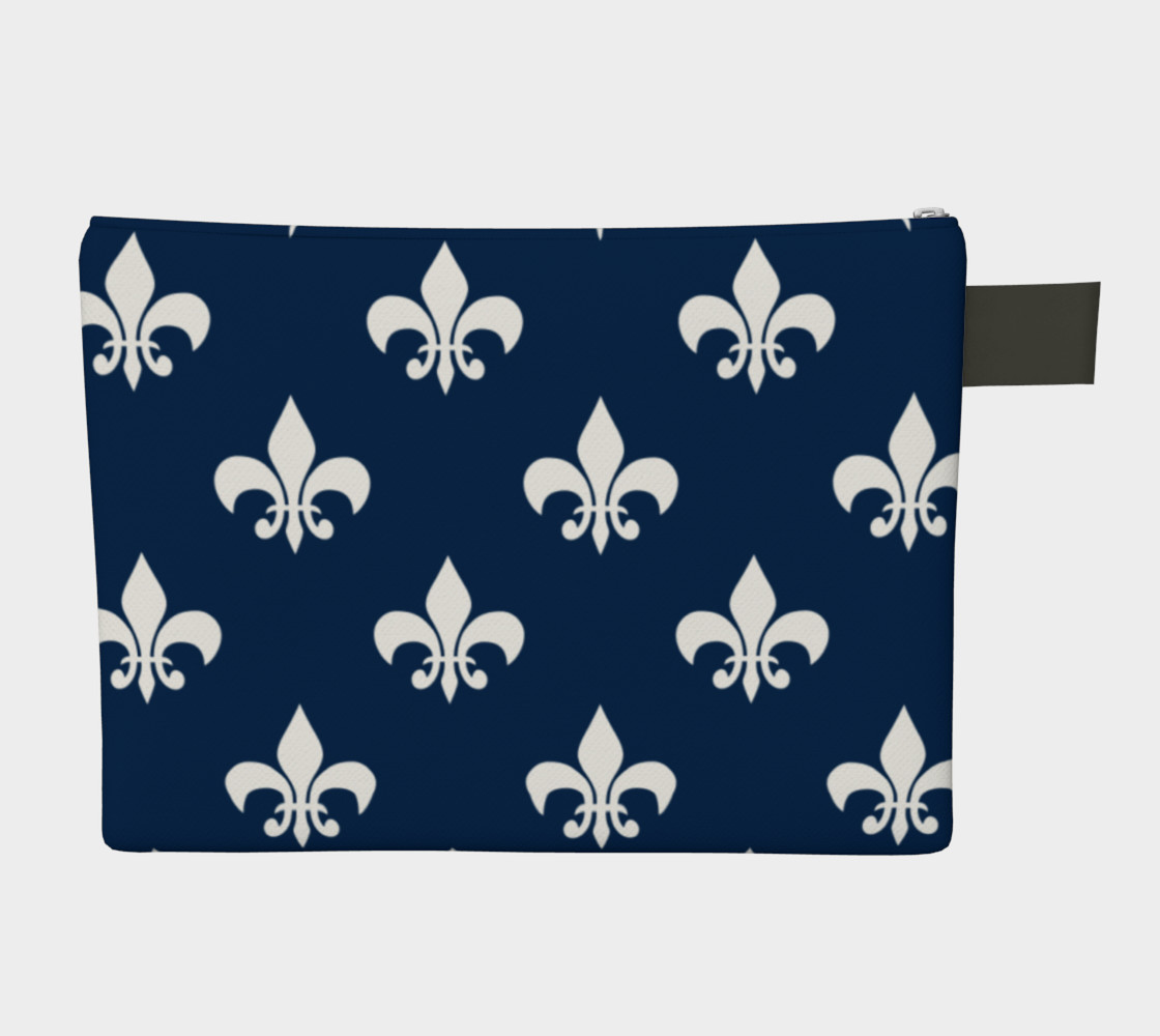 Aperçu de White Fleur de Lis on Navy Blue #2