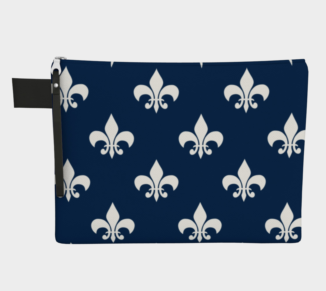 Aperçu de White Fleur de Lis on Navy Blue #1
