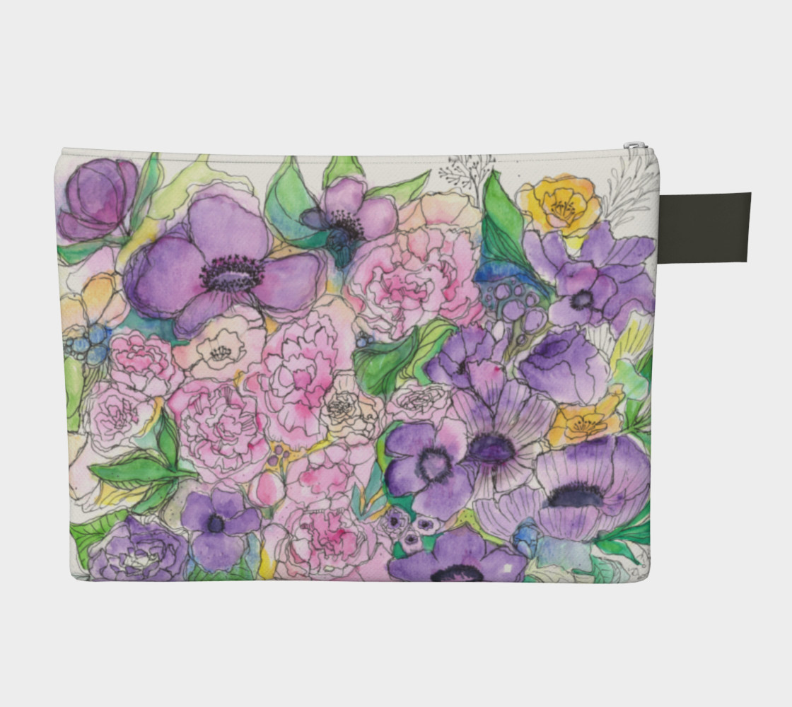 Aperçu de Peony & Poppy Zippered Pouch #2