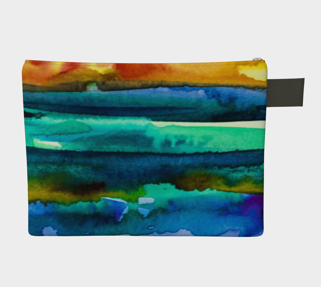 Watercolor Landscape Zipper Carry All preview #2
