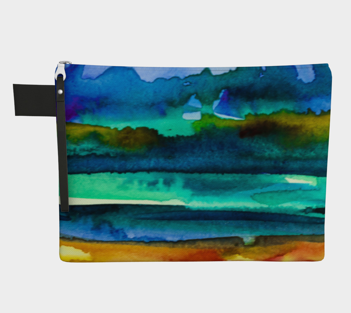 Watercolor Landscape Zipper Carry All preview #1
