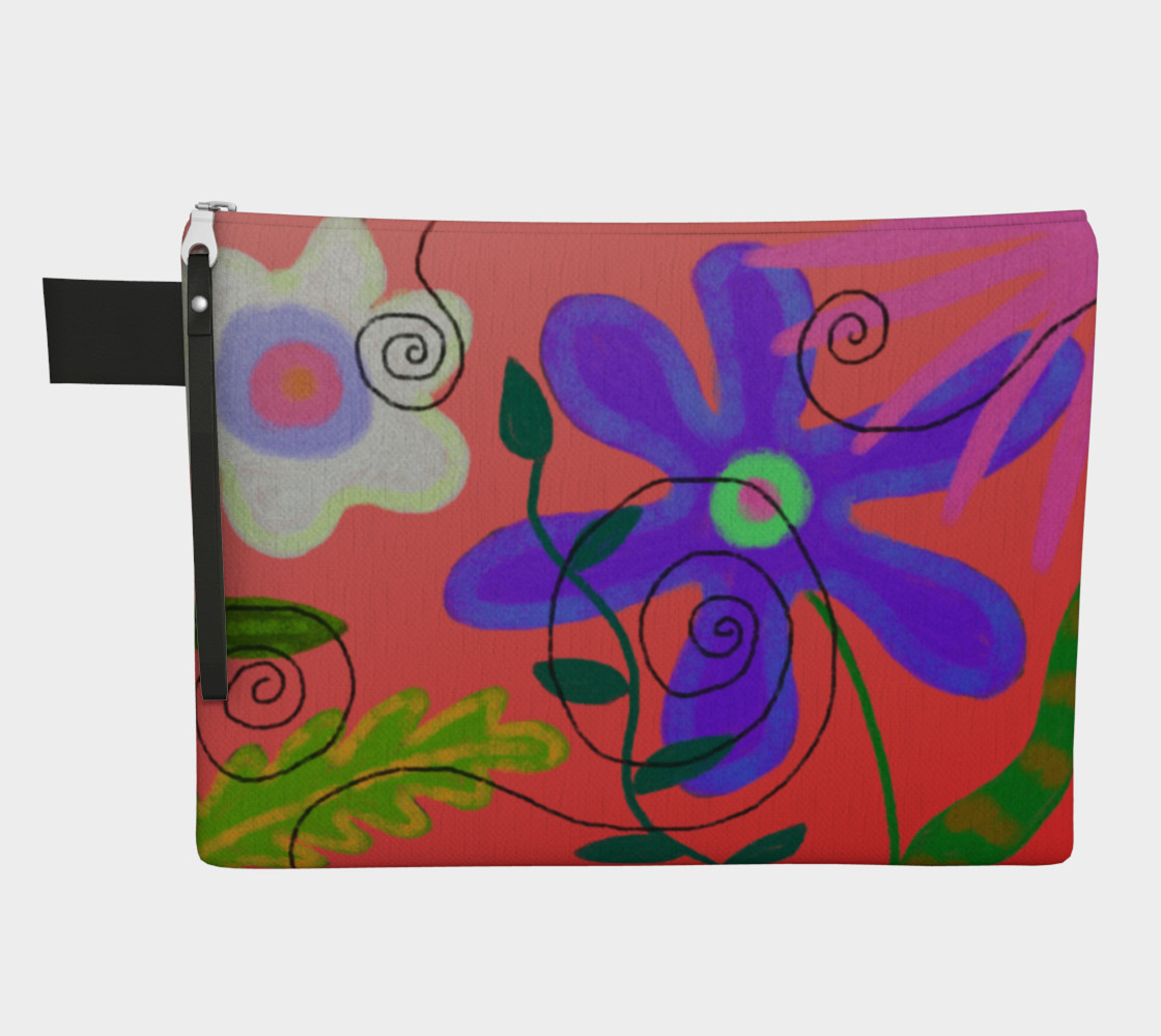 Aperçu de Wild Flowerz Abstract Art Clutch Bag #1