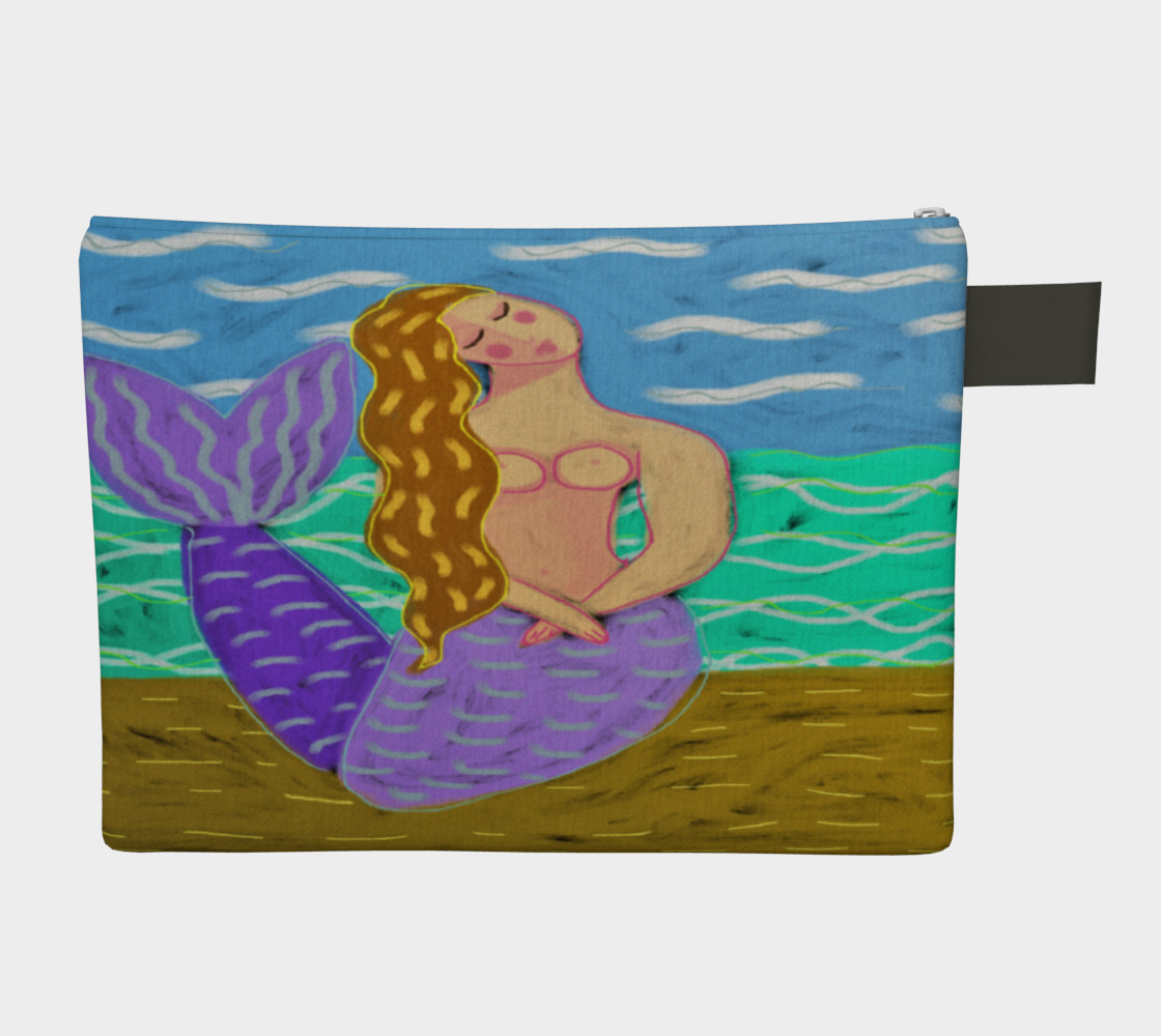Aperçu de Purple Mermaid Abstract Art Clutch Bag #2